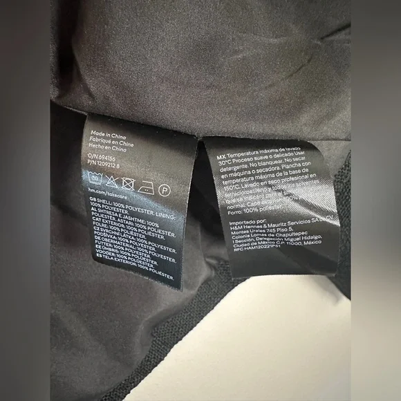 H&M Black Textured Bomber Jacket cardigan black tweed size small - Picture 9 of 10